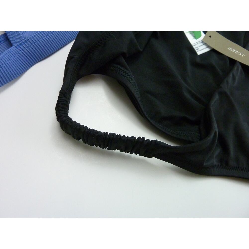 NWT J.Crew Bikini Set XL – Blue Top + Black Scrunch Bottom, Flattering Fit - Picture 3 of 7